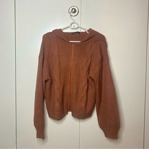 Shein, copper zip-up hoodie jacket